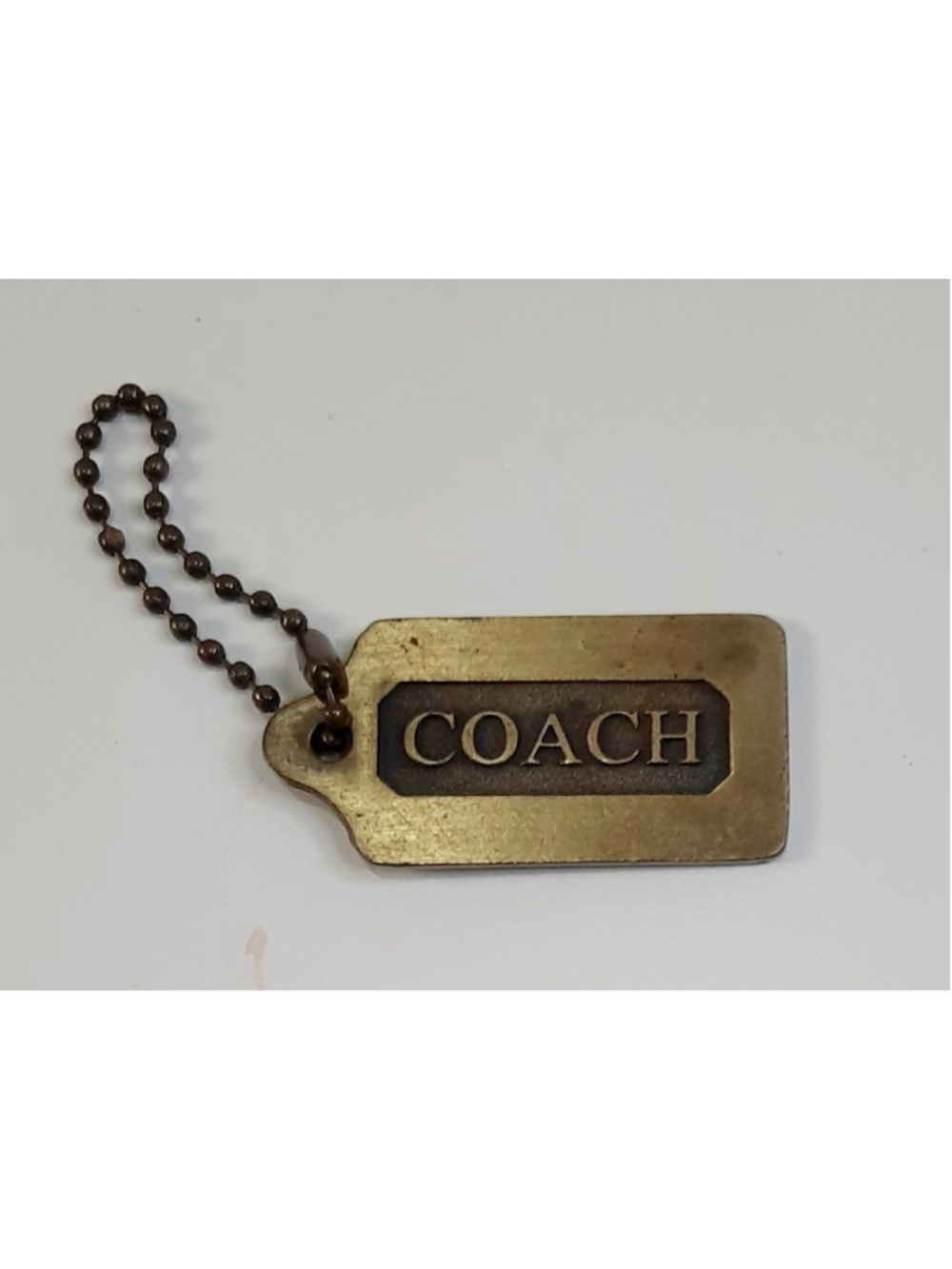 COACH Vintage Style BrassTone Metal Large Sized Hang Tag Purse Replacement Charm - Picture 3 of 4